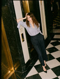 The Boyfriend Exaggerated Cuff: Fine Poplin, Royal Blue Stripe