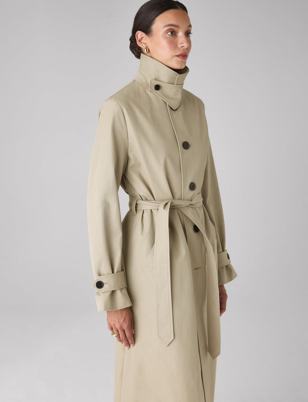 Chatsworth Car Coat: Cotton, Dark Stone