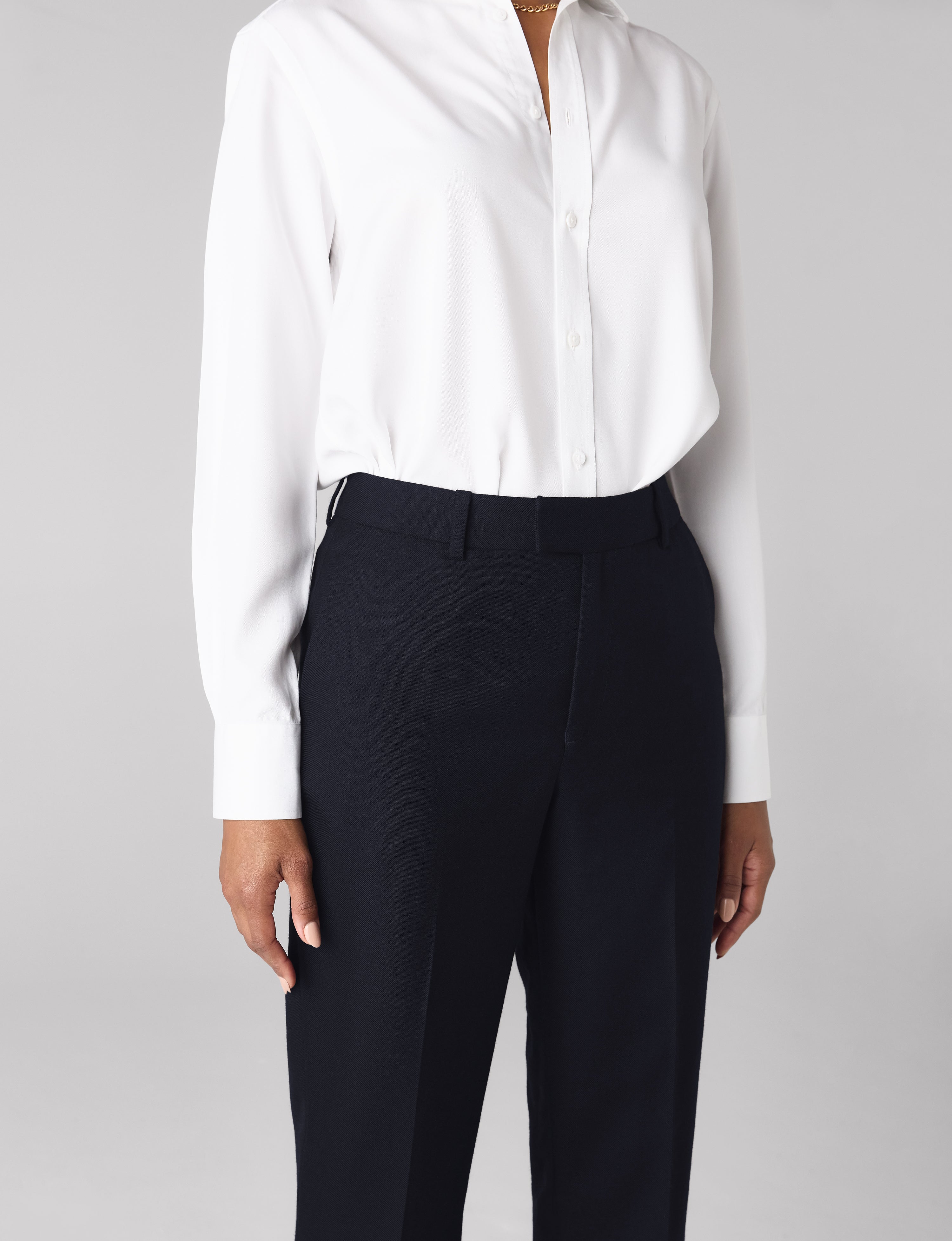 Regent Cigarette Trouser: Wool, Navy