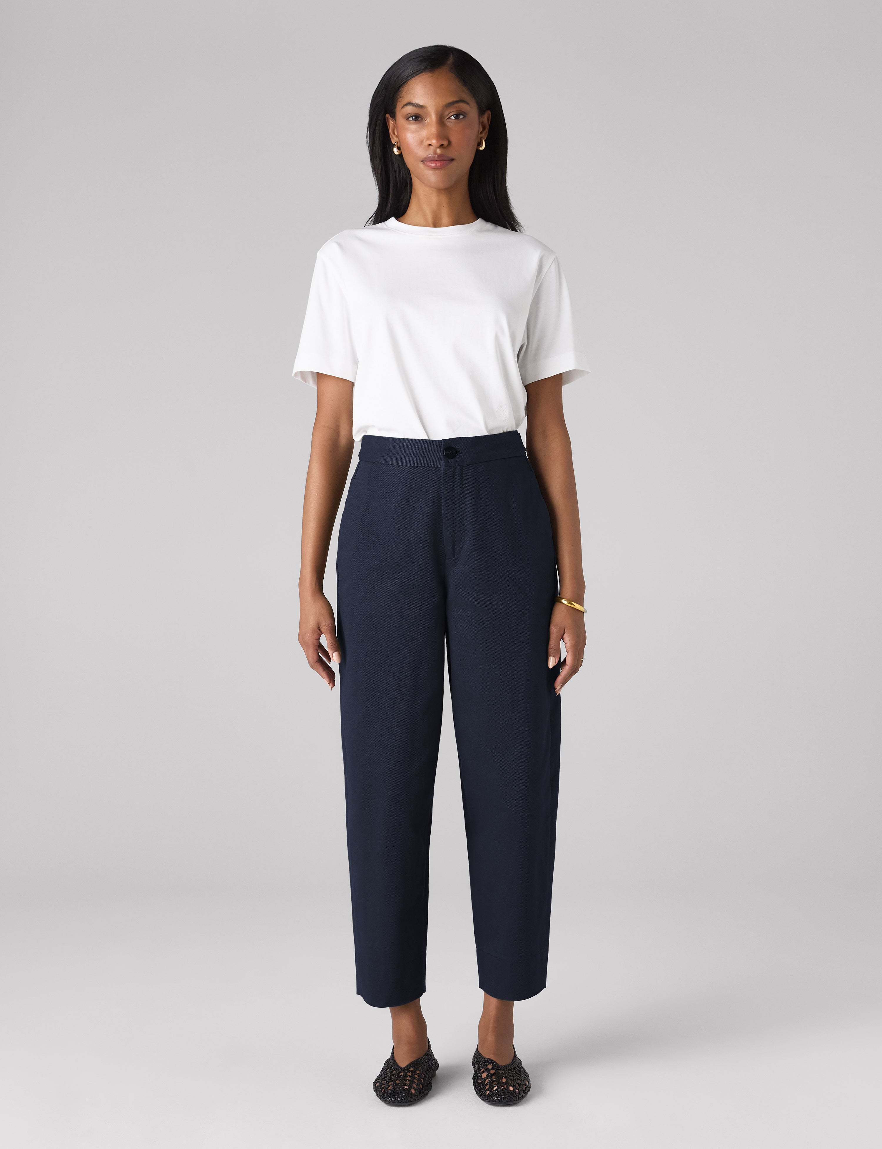 Chartwell Trouser: Cotton Twill, Navy Blue
