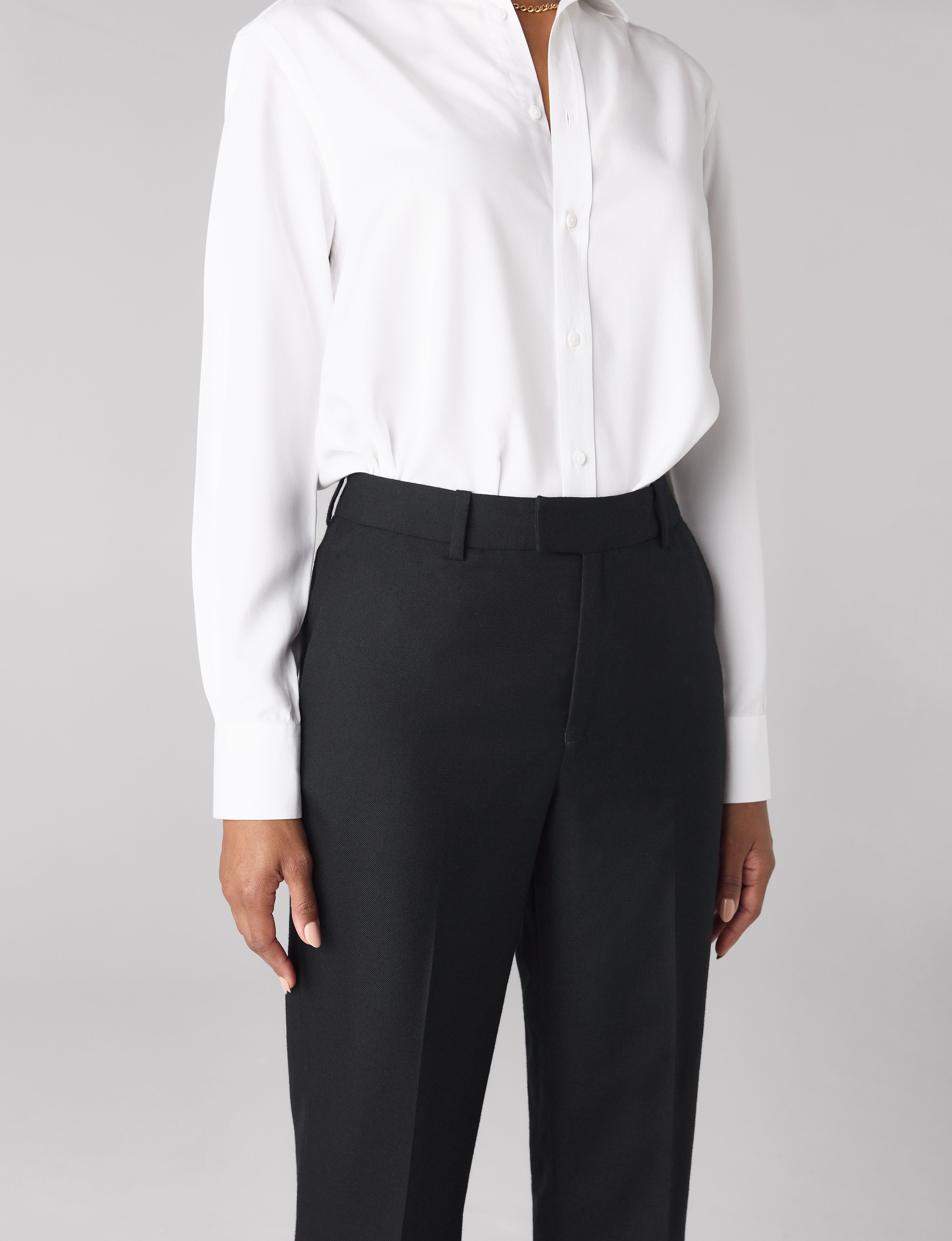 Regent Cigarette Trouser: Wool, Black