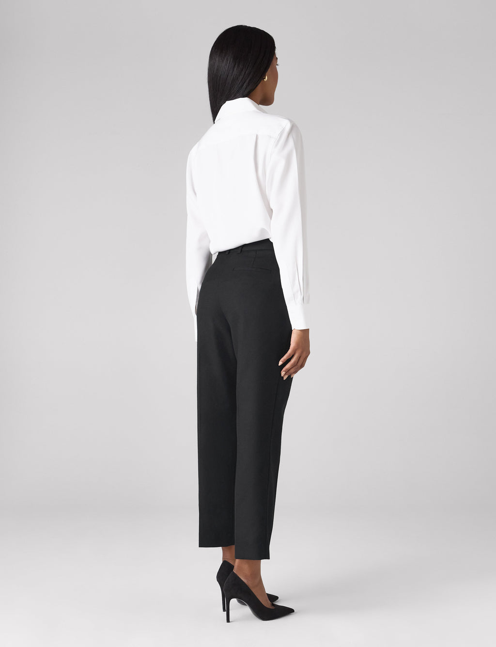Regent Cigarette Trouser: Wool, Black