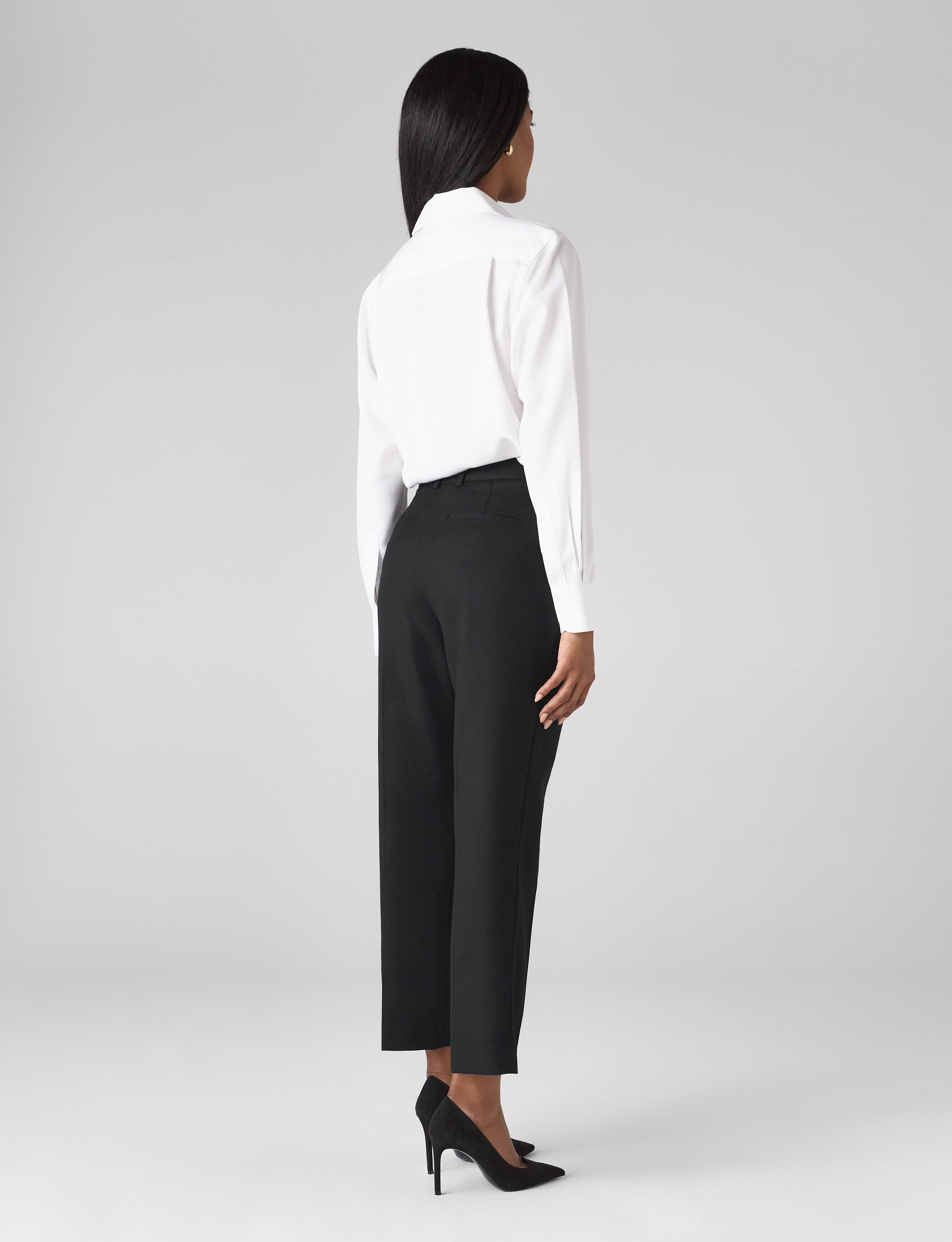 Regent Cigarette Trouser: Wool, Black