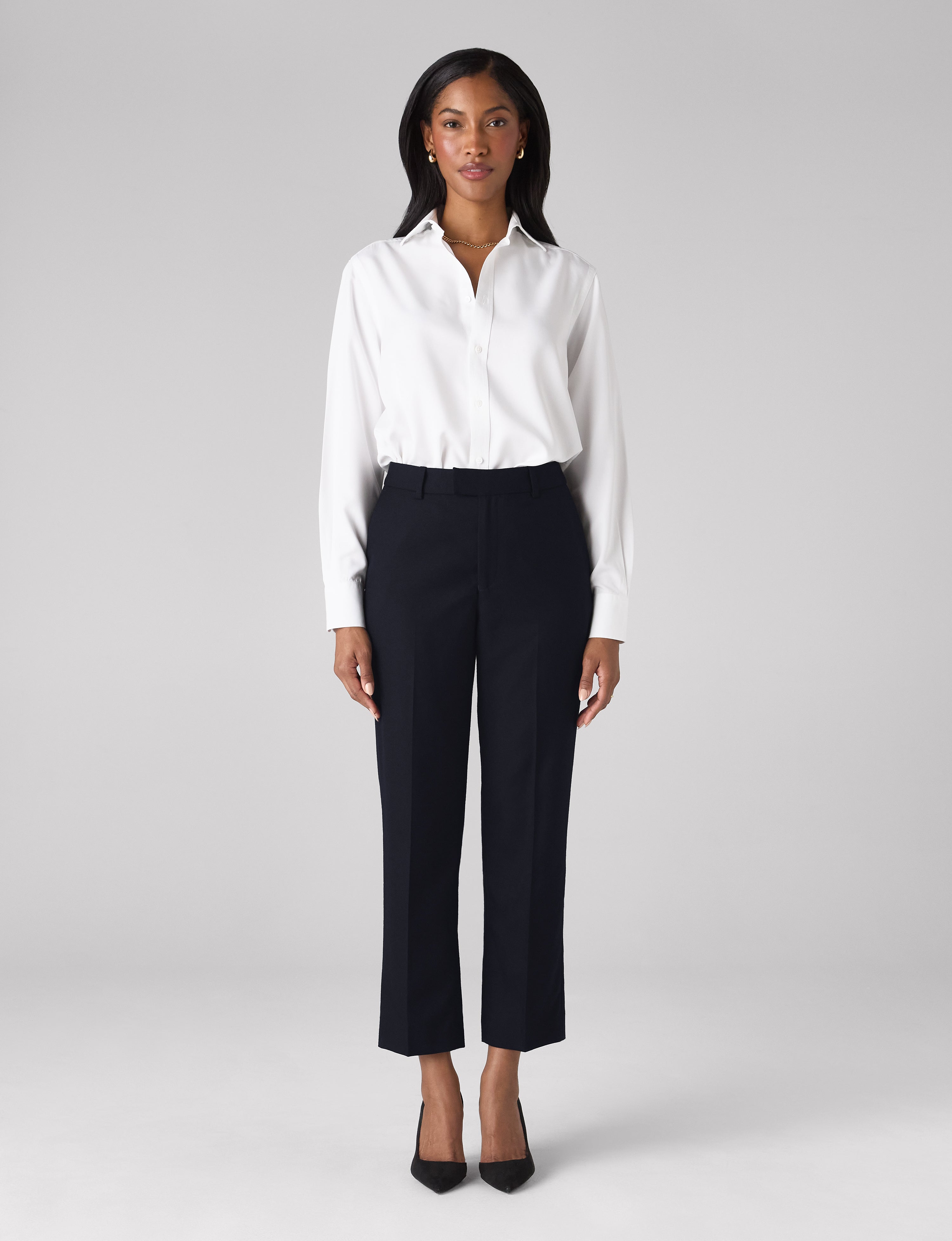Regent Cigarette Trouser: Wool, Navy