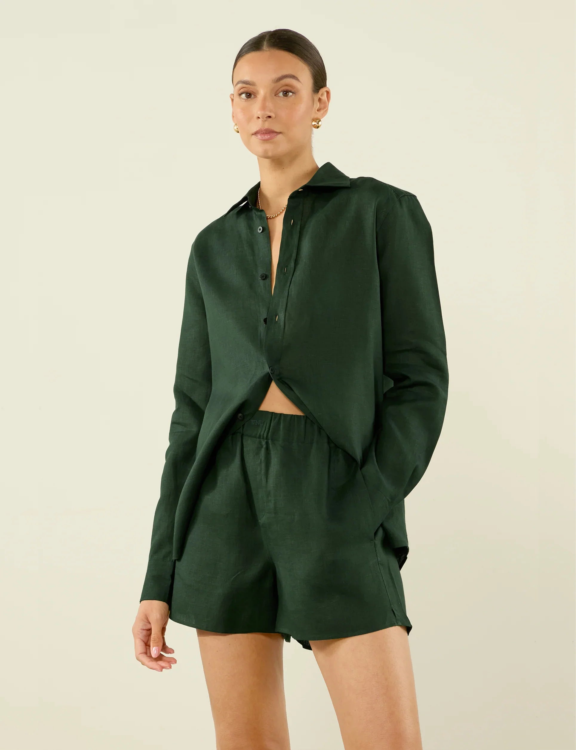 The Boxer: Linen, Hunter Green
