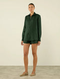 The Boxer: Linen, Hunter Green
