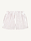 The Boxer: Linen, Burgundy Double Stripe
