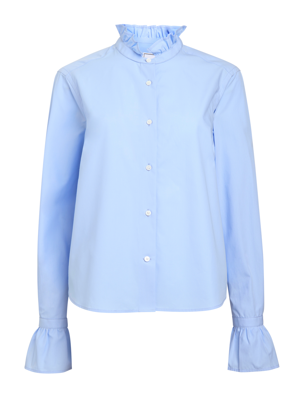 Kew Blouse: Fine Poplin, Sky Blue