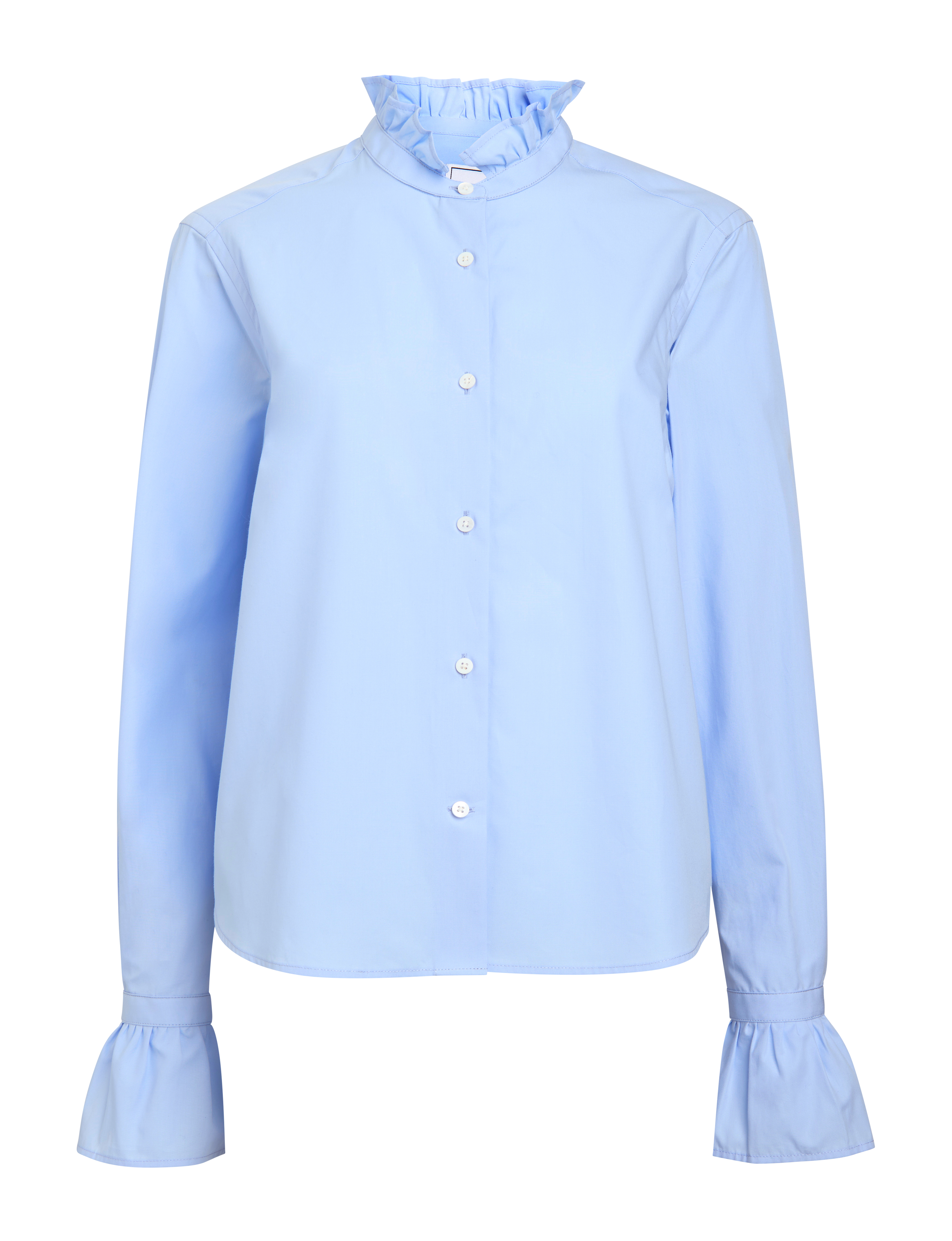 Kew Blouse: Fine Poplin, Sky Blue