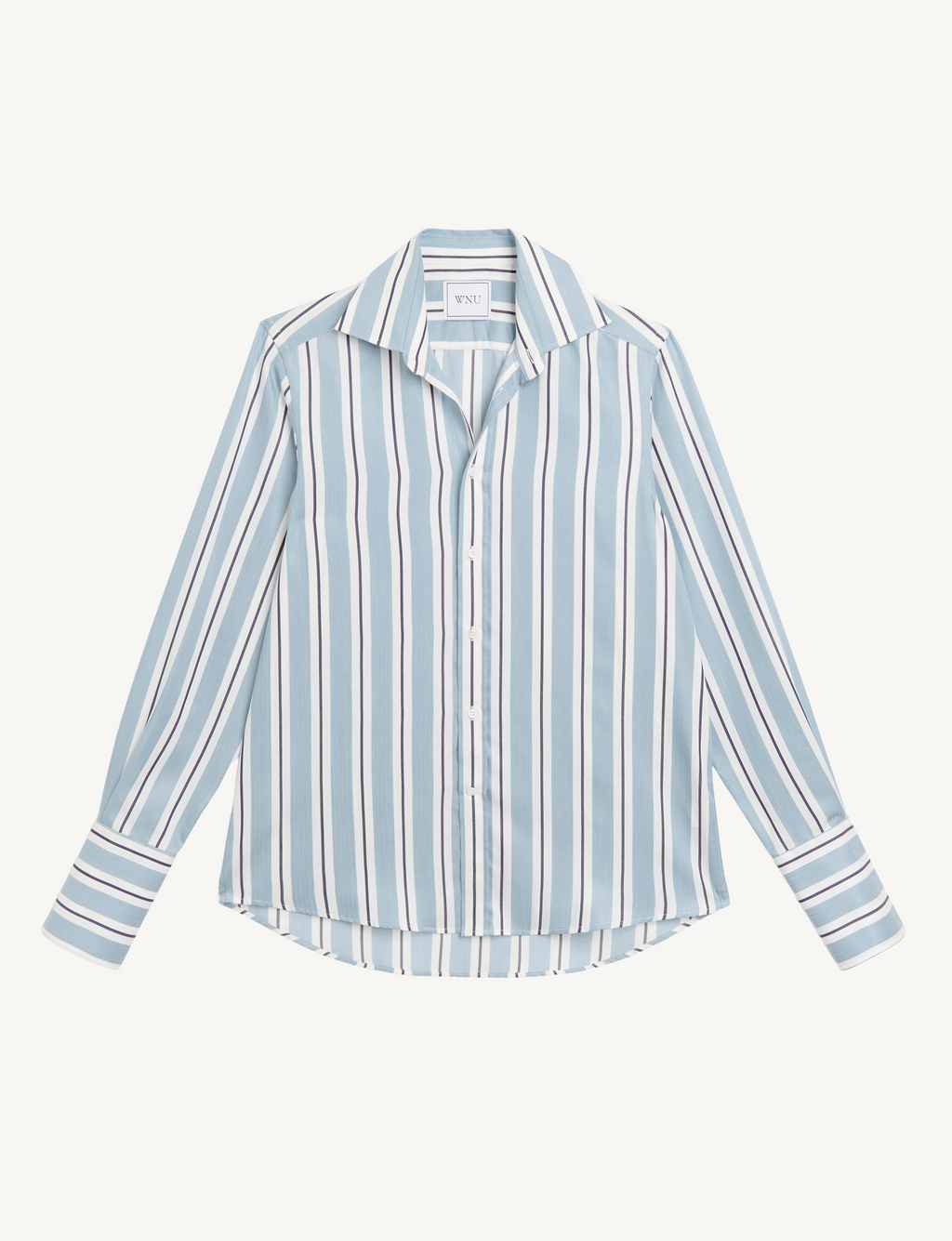 The Boyfriend Exaggerated Cuff: TENCEL™ Lyocell, Slate and Black Stripe