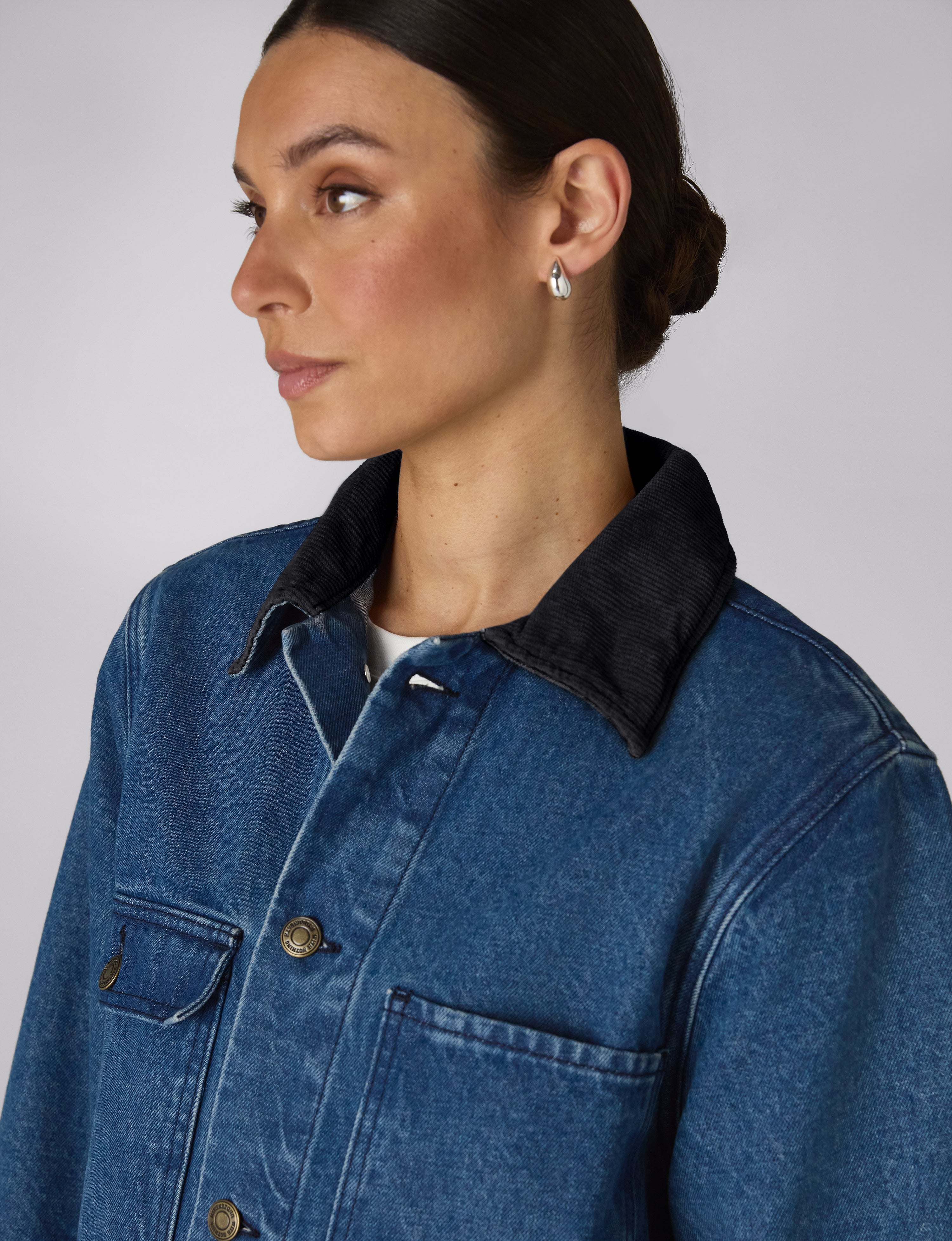 Delon Chore Jacket: Denim, Mid Blue