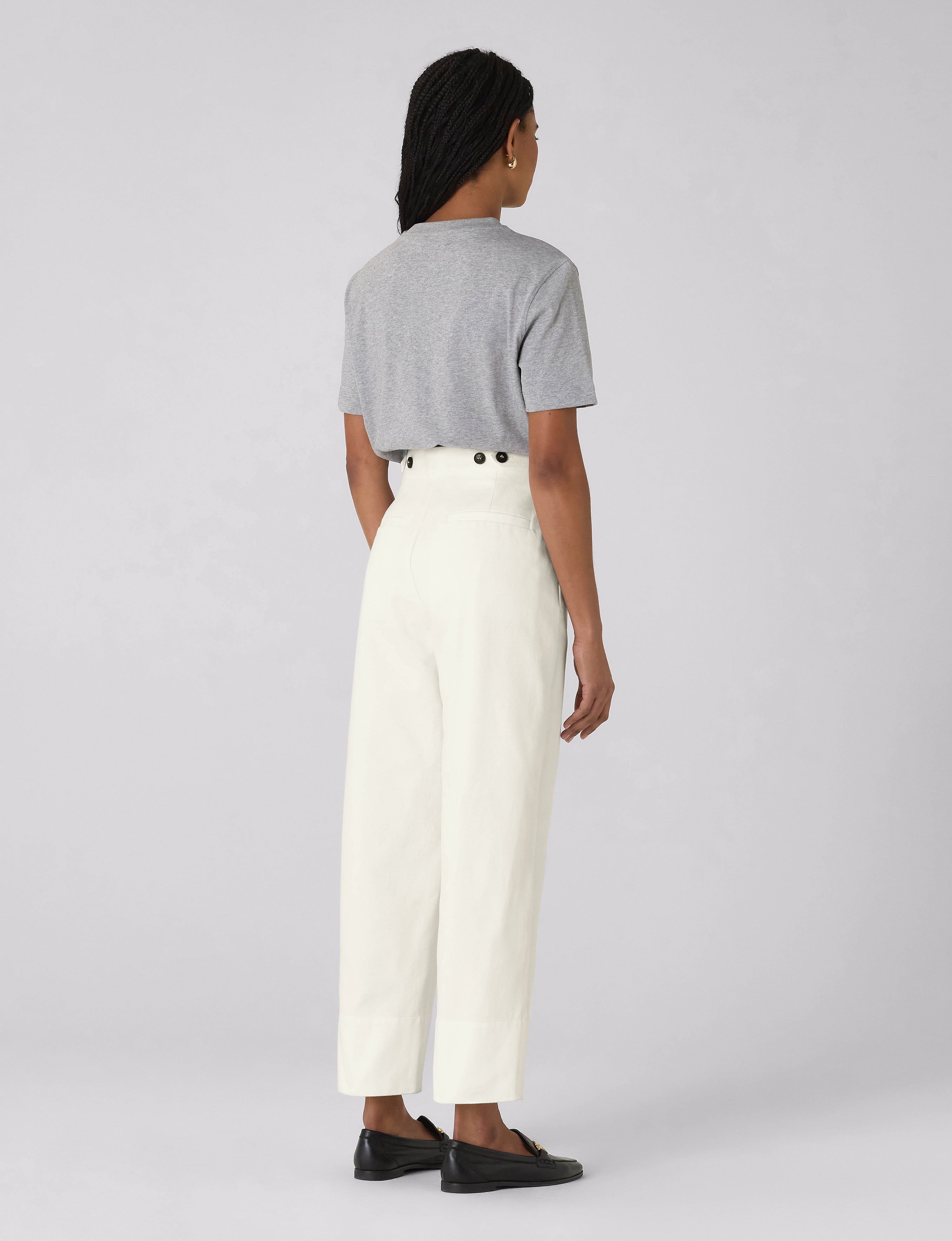 Chartwell Trouser: Cotton Twill, Off White
