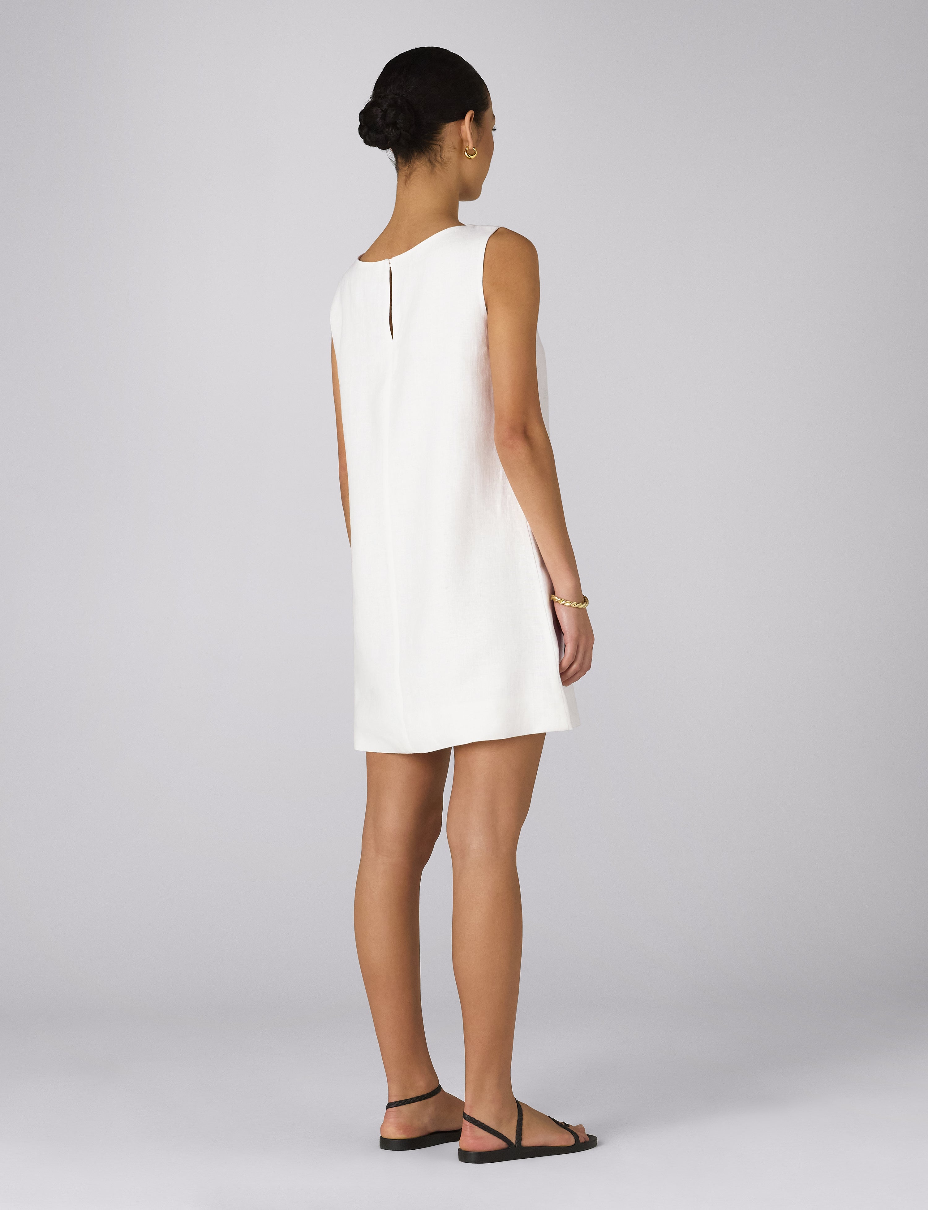 Jackie Dress: Linen, White