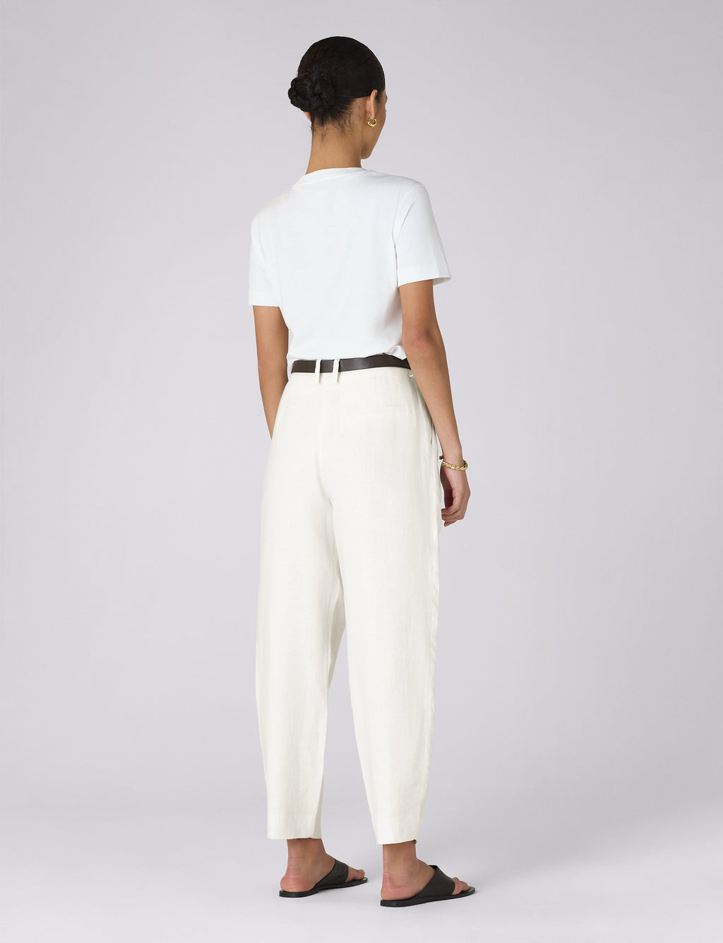 Christy Tapered Trouser: Linen, Ivory
