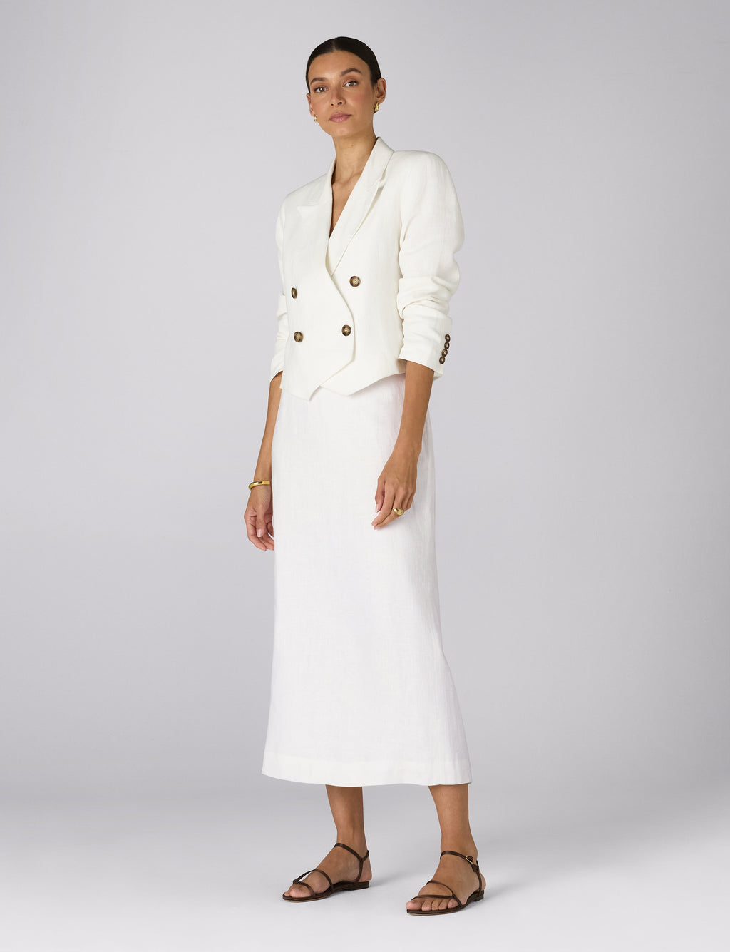 Clara Skirt: Linen, White