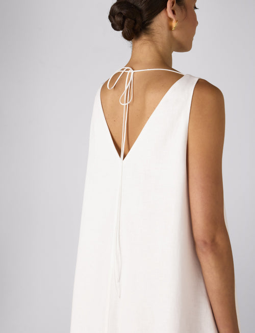 Blenheim Dress: Linen, White