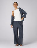 Bay Trouser: Hemp, Navy Blue