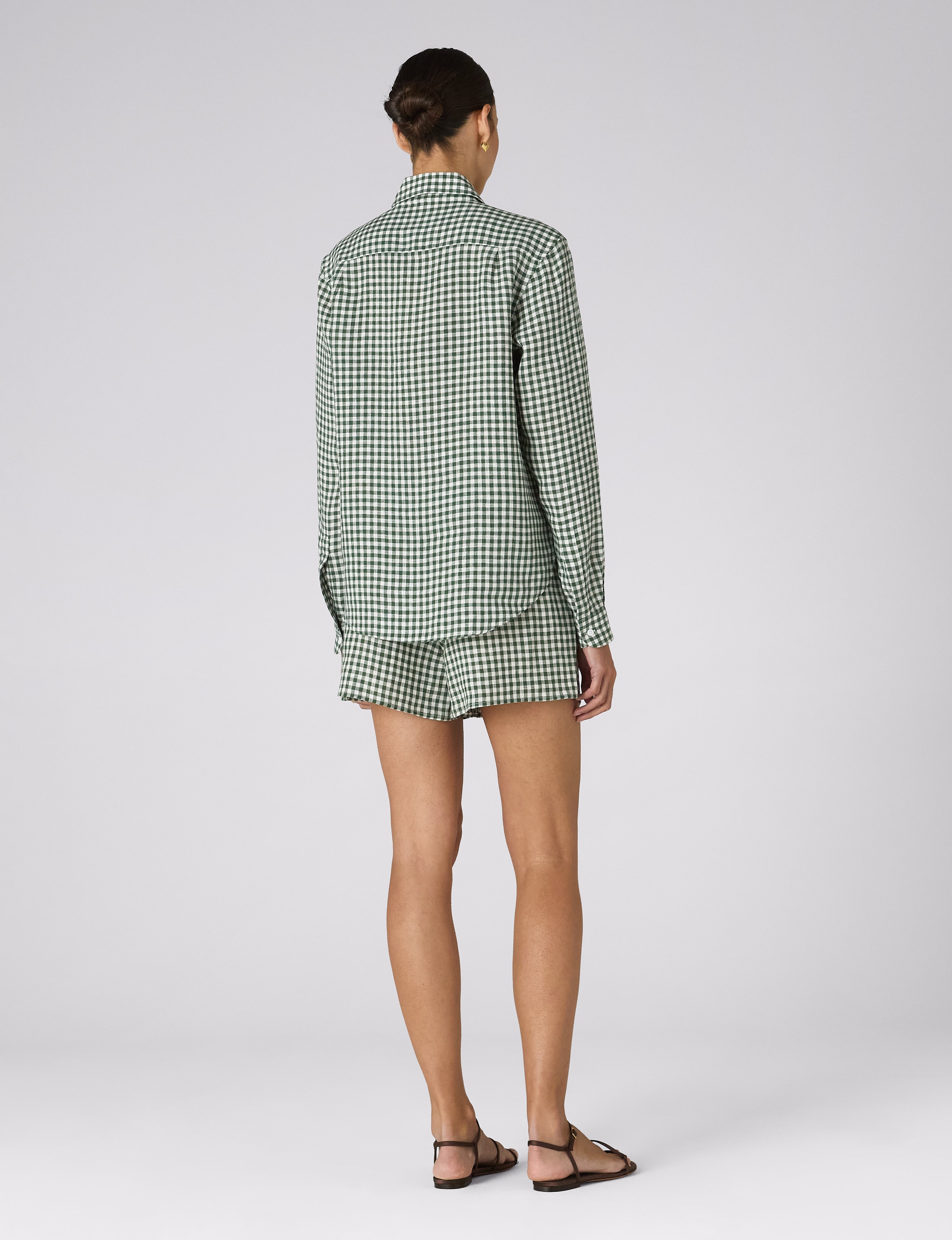The Classic: Linen, Green Gingham