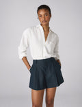 Penn Tailored Short: Linen, Navy