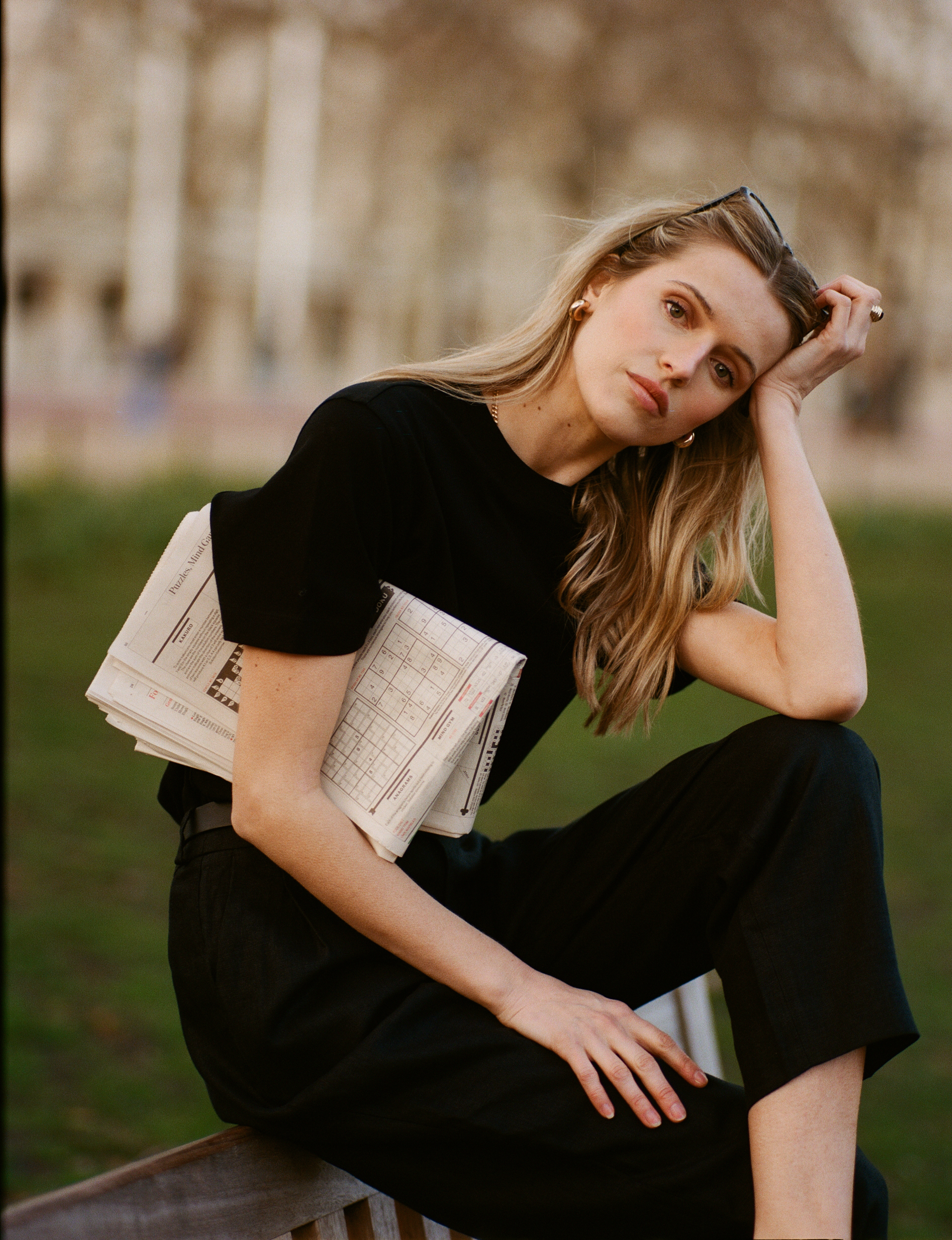 Christy Tapered Trouser: Linen, Black