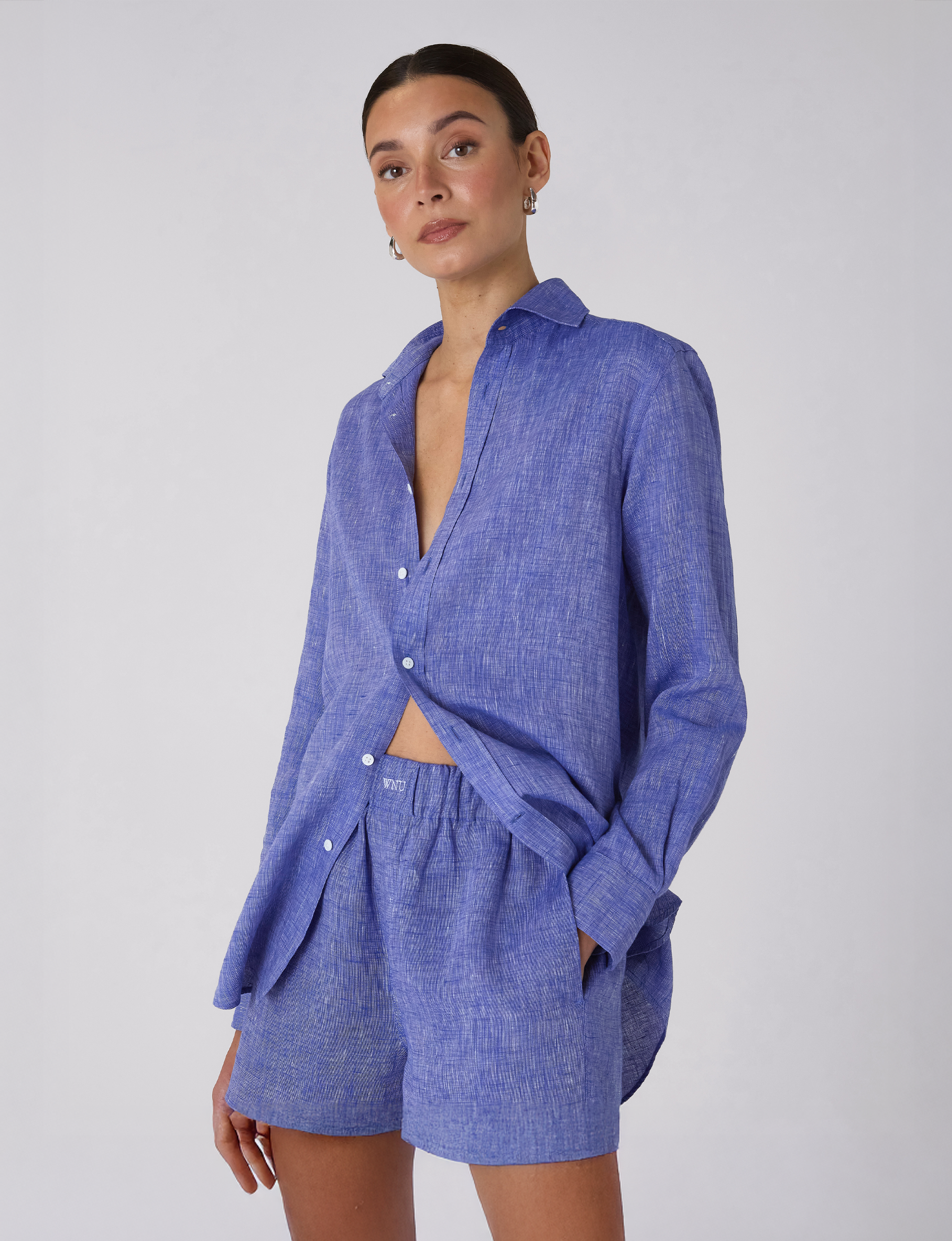 The Set: Linen Lapis Blue Shirt & Boxer