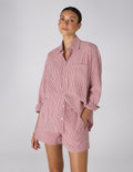 The Set: Seersucker Pink and Berry Stripe Shirt & Boxer Shorts