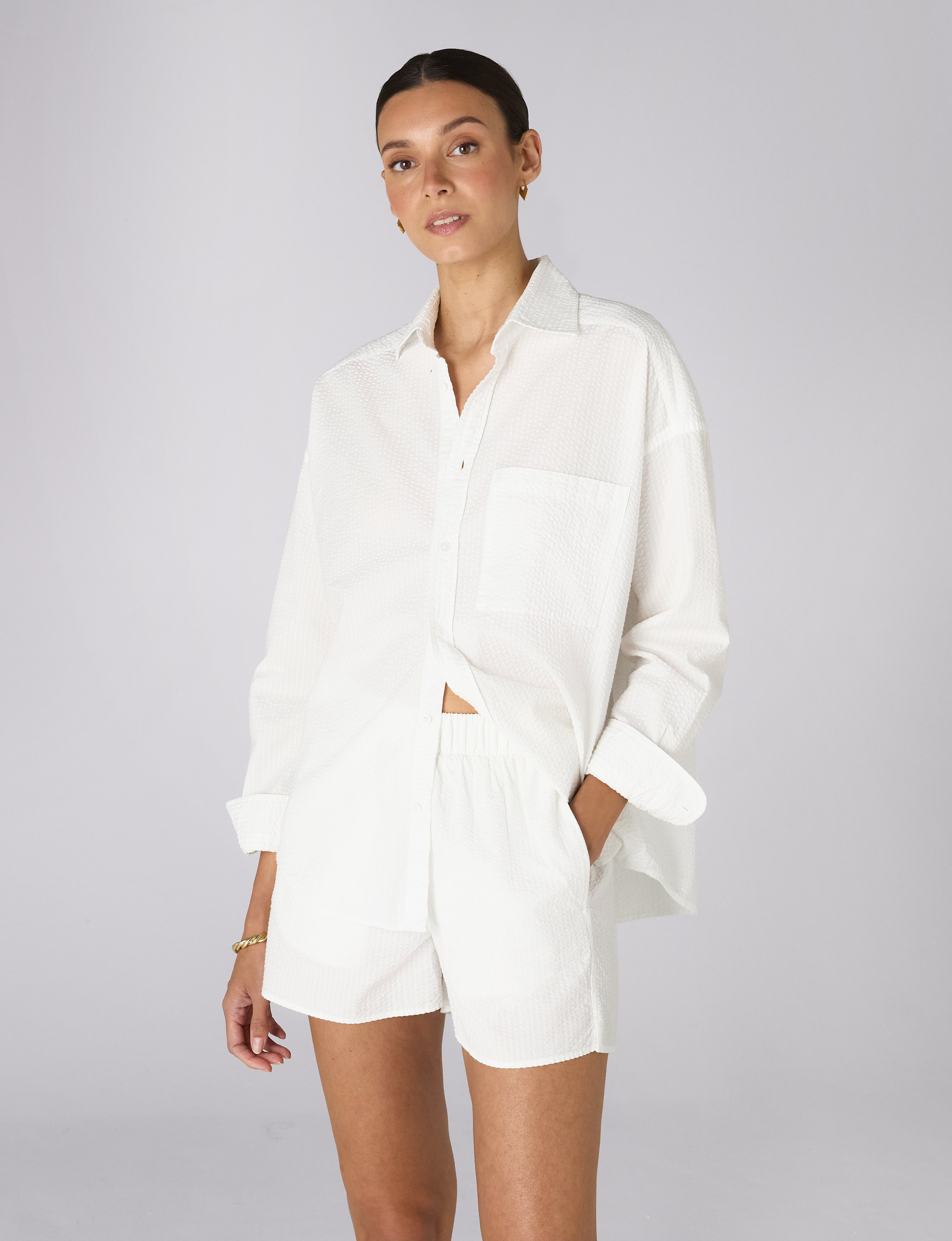 The Set: Seersucker White Shirt & Boxer