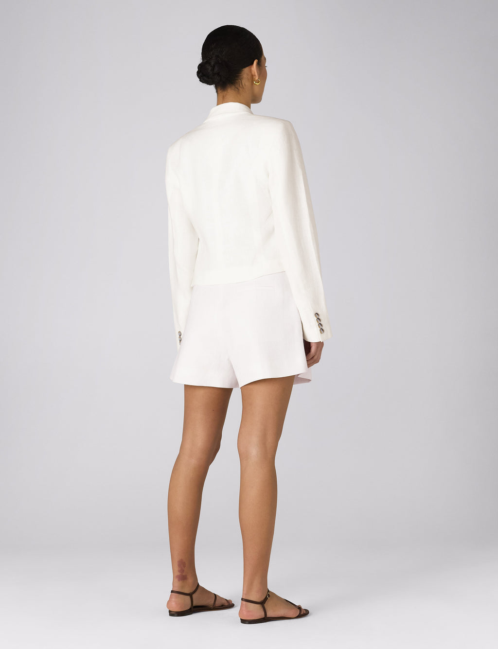 Belgravia Cropped Blazer: Linen, Ivory