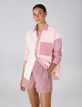 The Set: Seersucker Pink Patchwork Shirt & Pink and Berry Stripe Boxer