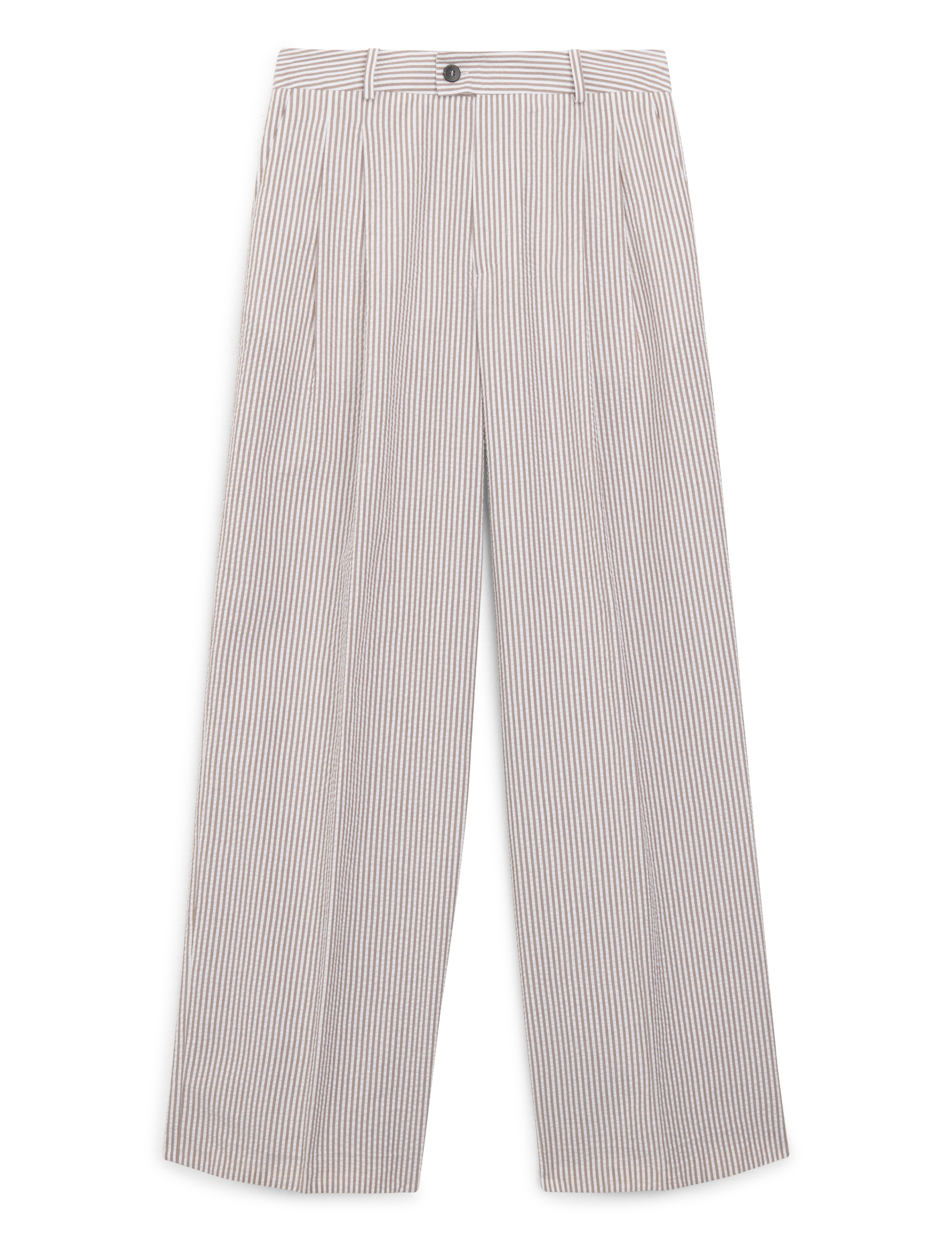 Rampling Trouser: Seersucker, Mocha Stripe